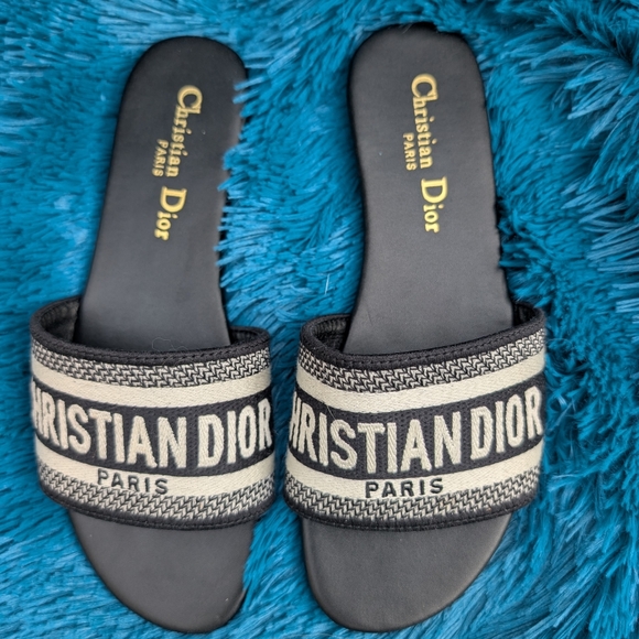 Dior Black and Cream Sandals - Picture 1 of 4